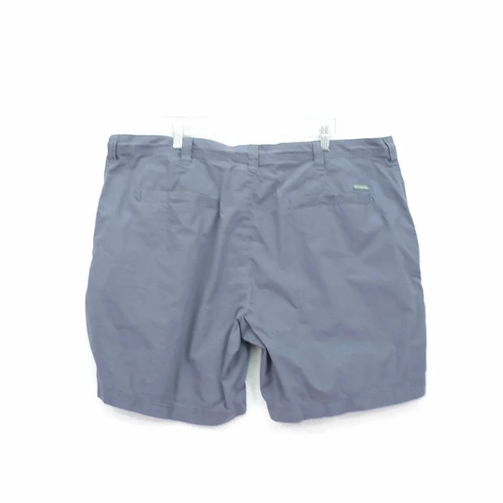 Columbia Shorts Mens -42 / 8- Gray Chino Flat Front High‎ Rise Outdoor Casual Su